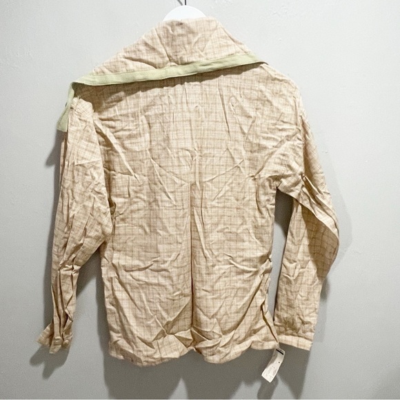 Vintage New With Tags NEIMAN MARCUS GIL AIMBEZ GENRE Women’s Beige Plaid Top 4 - Picture 7 of 8